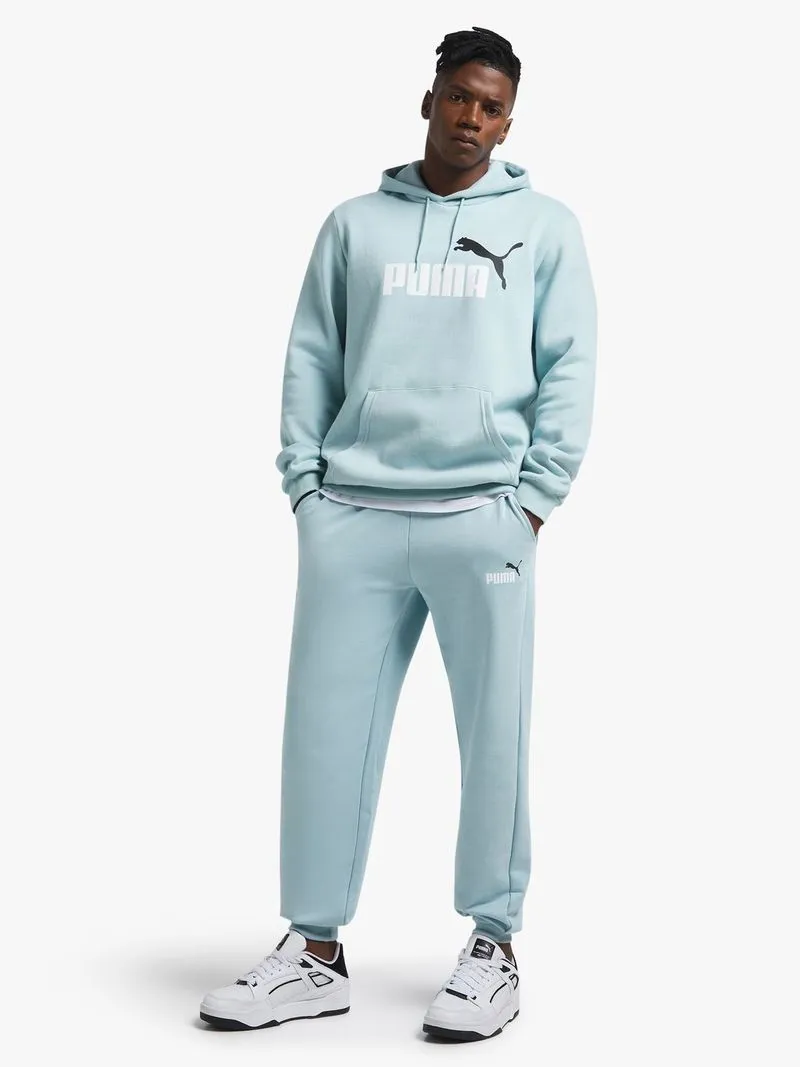 Mens Puma Essential 2 Colour Big Logo Pale Blue Hoodie