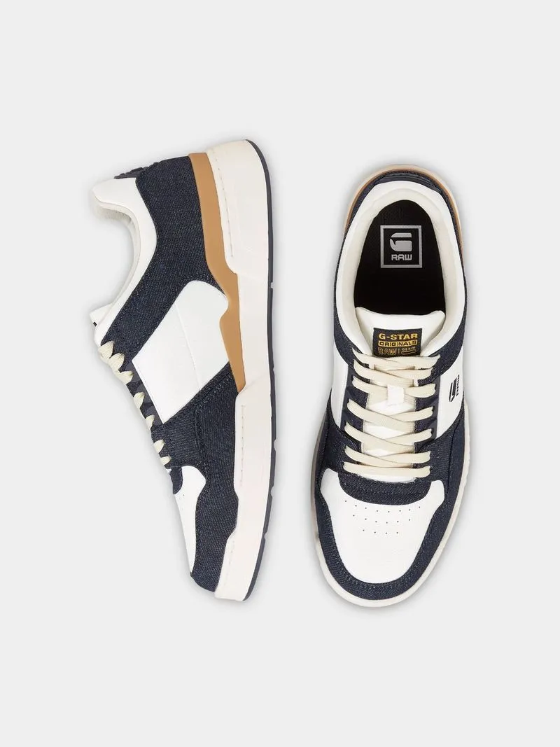 G-Star Men's Attacc Denim Blocked Offwhite/Navy Sneaker