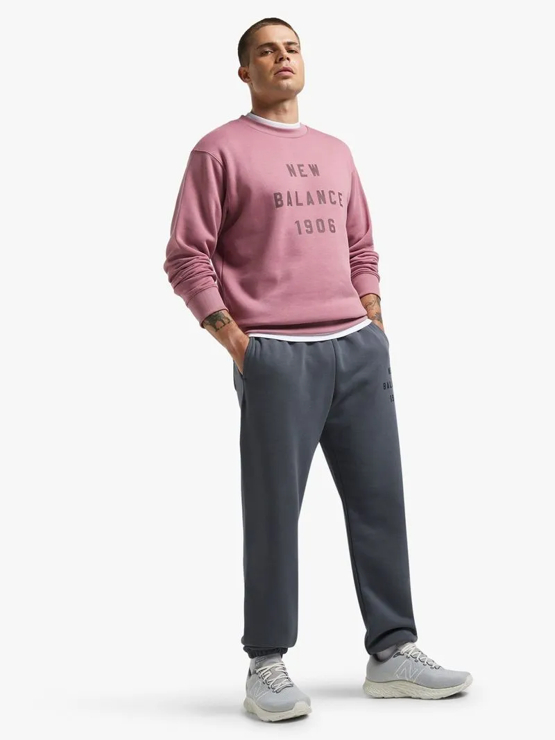 New Balance Men's Iconic Collegiate Rosewood Sweat Top