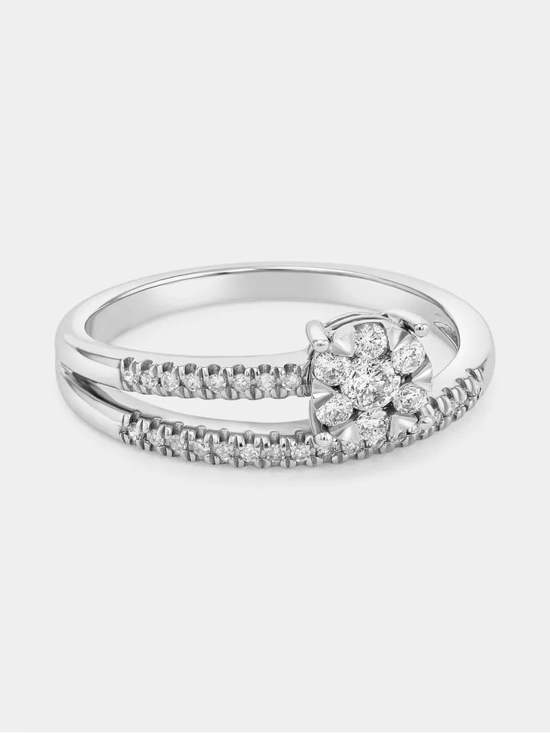White Gold 0.35ct Diamond Illusion Wrap Ring