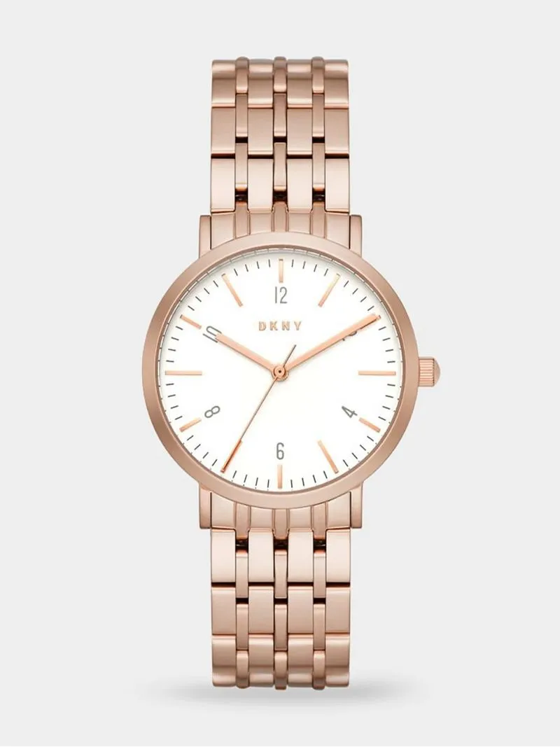DKNY Women's Minetta Rose Gold Plated Stainless Steel Bracelet Watch