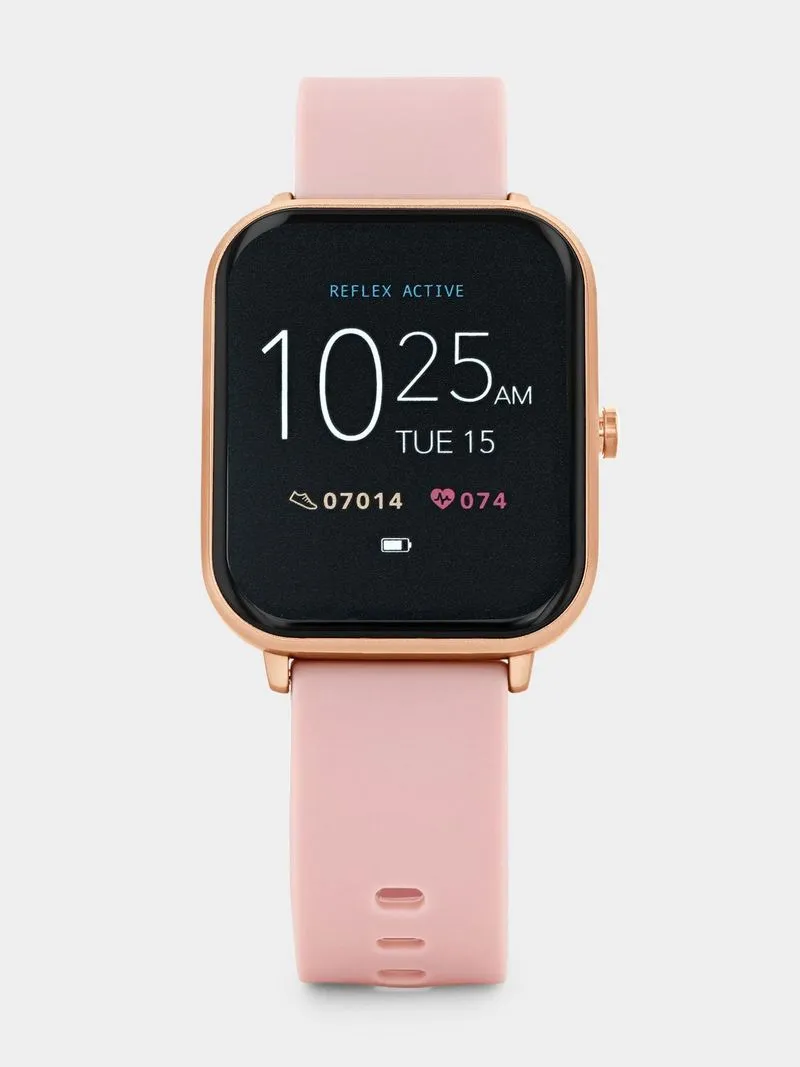 Reflex Active Series 15 Rose Plated Stainless Steel Silicone Smart Watch