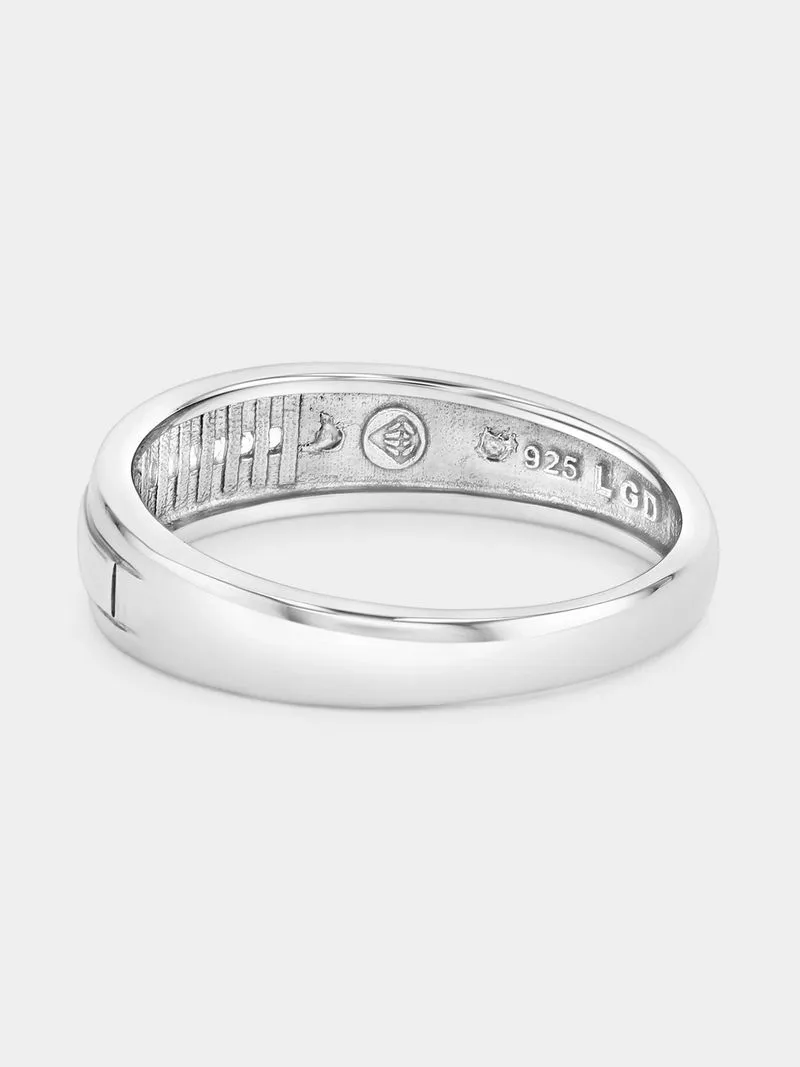 Yellow Gold & Sterling Silver Lab Grown Diamond Channel Wedding Band