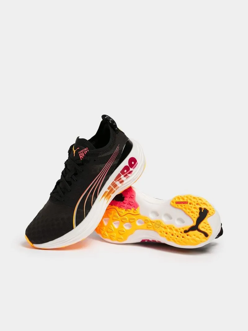Womens Puma Foreverrun Nitro FF Black/Sun Running Shoes
