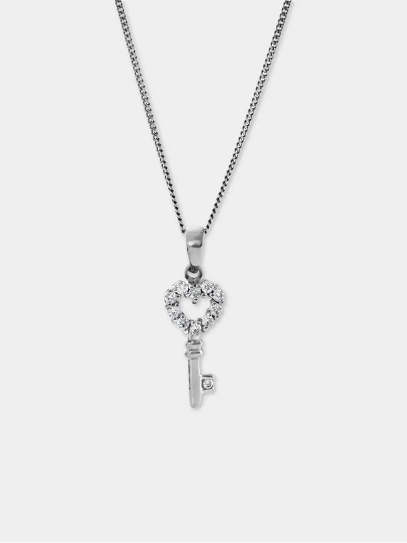 Sterling Silver Cubic Zirconia Love Forever Necklace