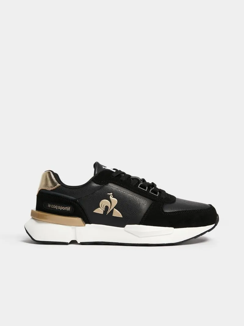 Womens Le Coq Sportif Retro Riviera Black/Gold Sneakers
