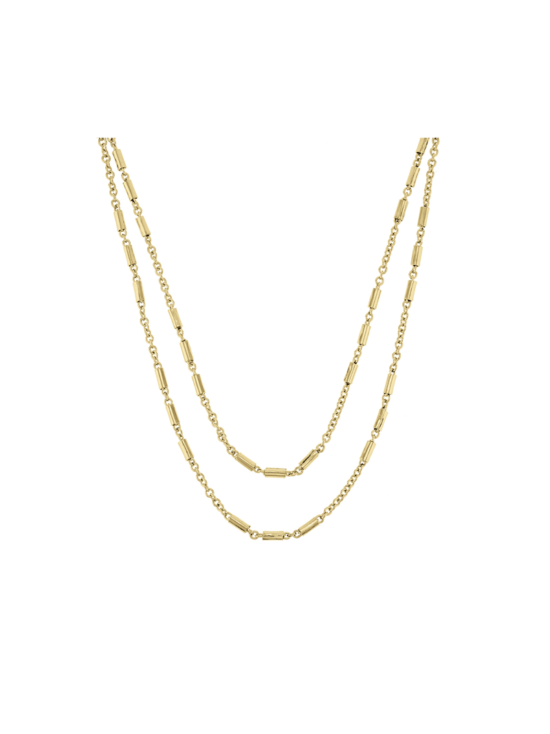 18ct Yellow Gold Plated Double Layer Tube Necklace