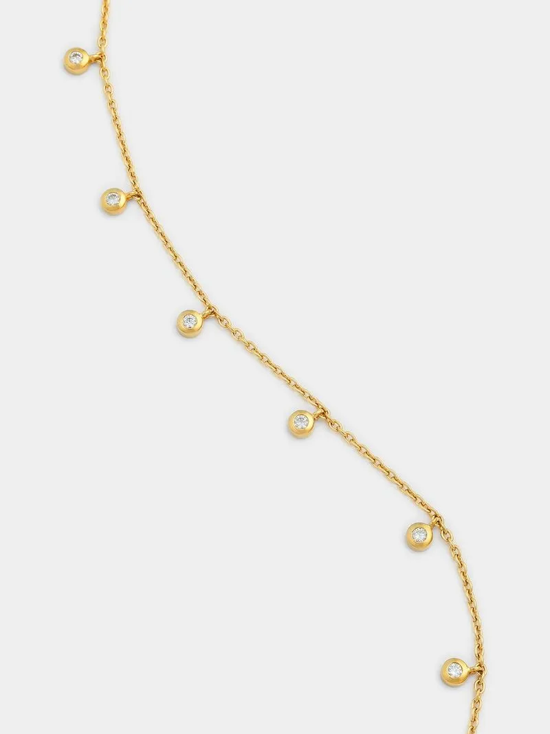 Gold Plated Sterling Silver Cubic Zirconia Dangle Bracelet