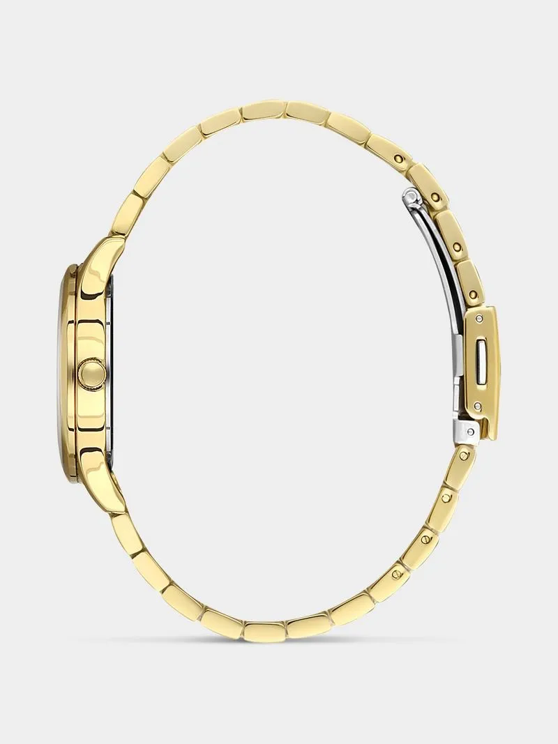Daniel Klein Gold Plated Black Dial Bracelet Watch