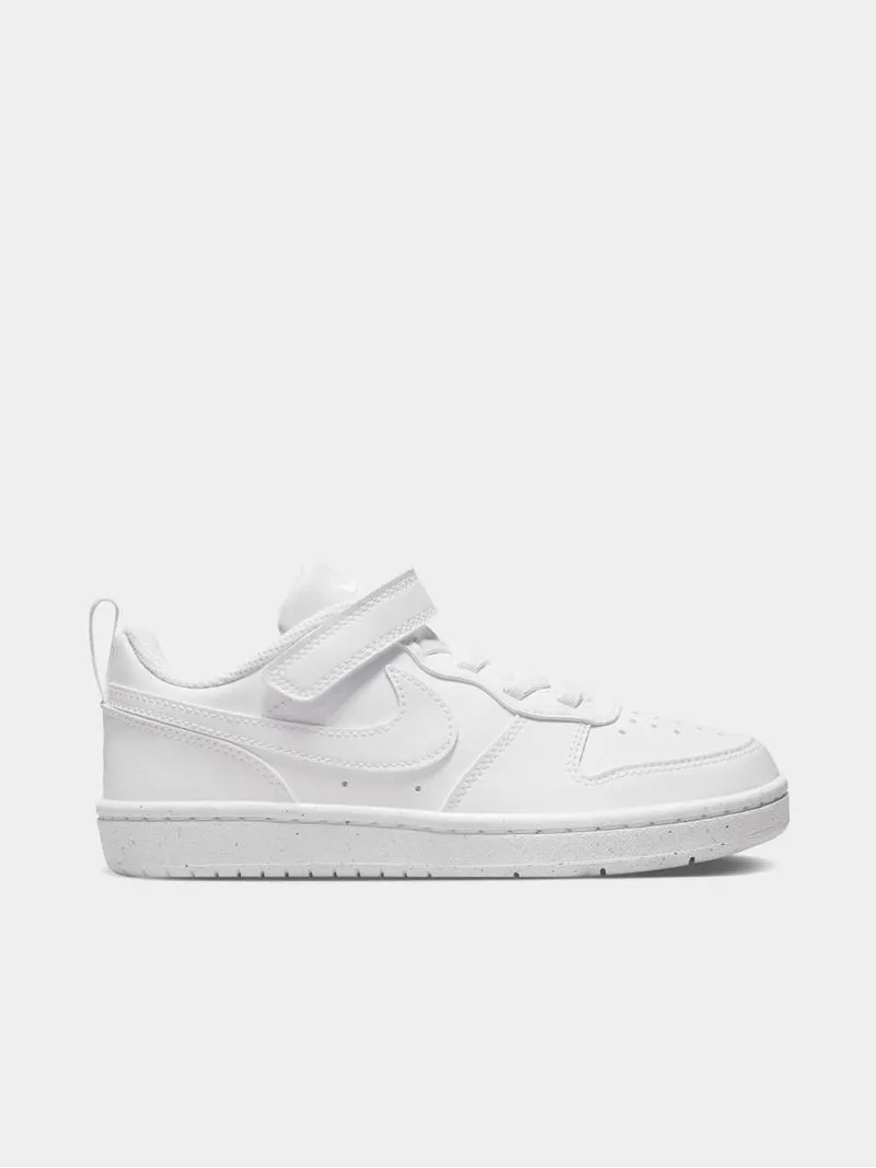 Junior Pre-School Nike Court Borough Low White Sneakers