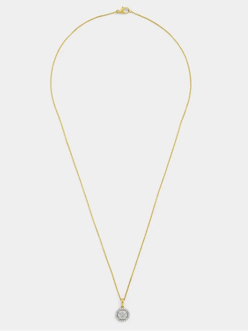 Yellow Gold 0.25ct Diamond Round Halo Pendant