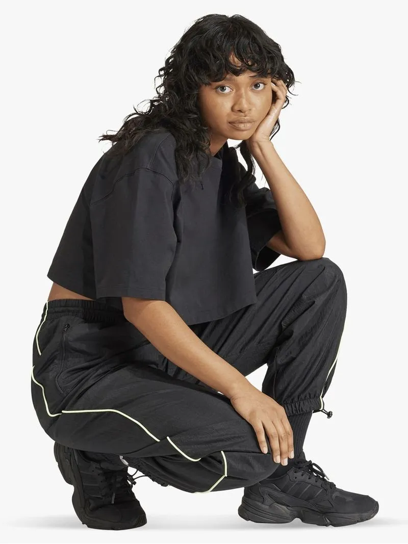 adidas Originals Women's Loose Black Parachute Pants