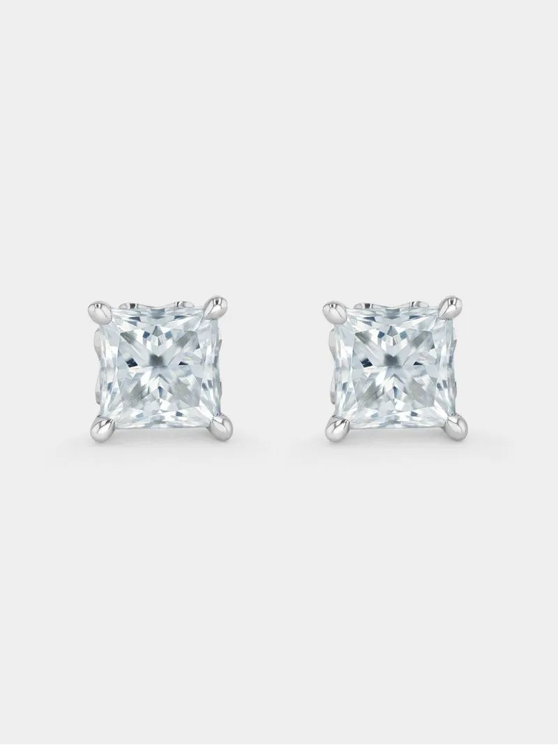 Gert Johan Coetzee White Gold Moissanite Love Generation Princess Stud Earrings