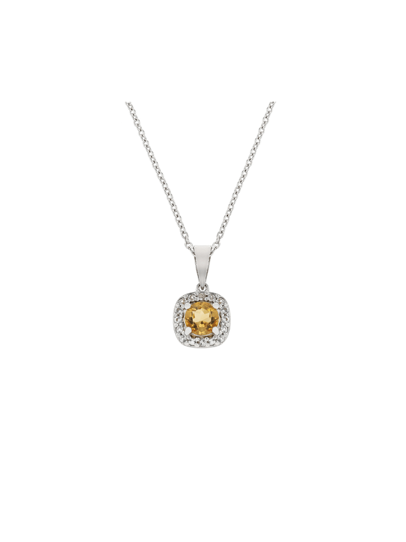 Sterling Silver Cubic Zirconia Women's November Birthstone Pendant Necklace