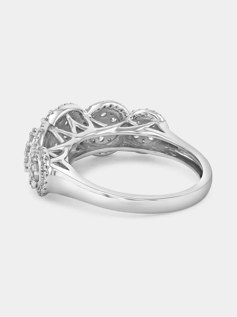 White Gold 1.00ct Diamond Round Illusion Eternity Ring