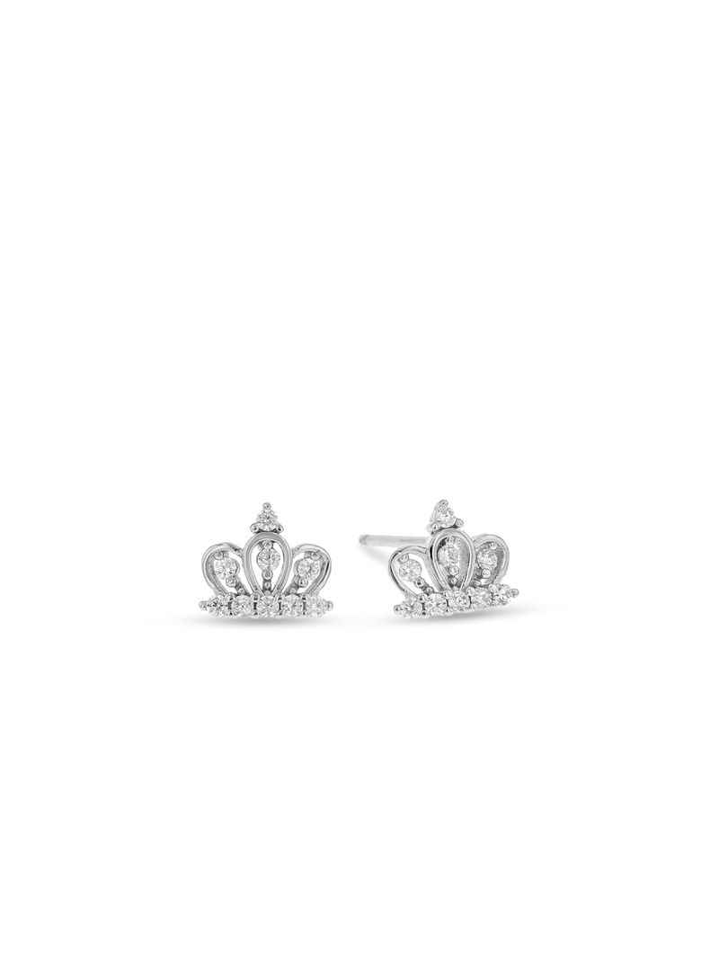Miss Swiss Sterling Silver Pink & Purple Cubic Zirconia Princess Petite Stud Earrings