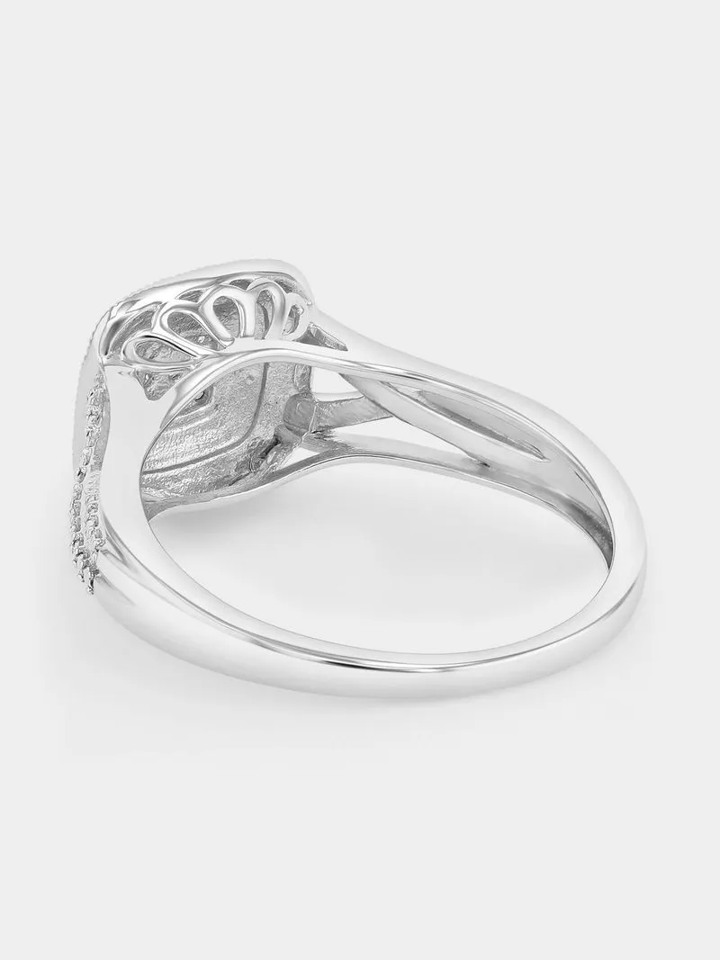 Sterling Silver Lab Grown Diamond Cushion Infinity Ring