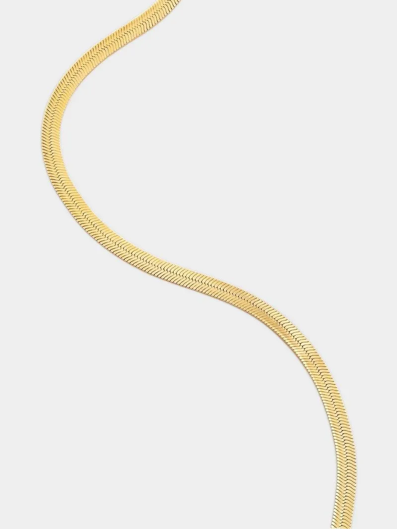 Gold Plated Sterling Silver Herringbone Bracelet