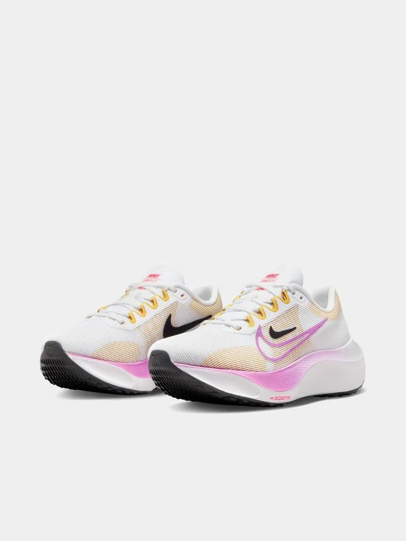 Womens Nike Zoom Fly 5 White/Rush Fuchsia Running Shoes