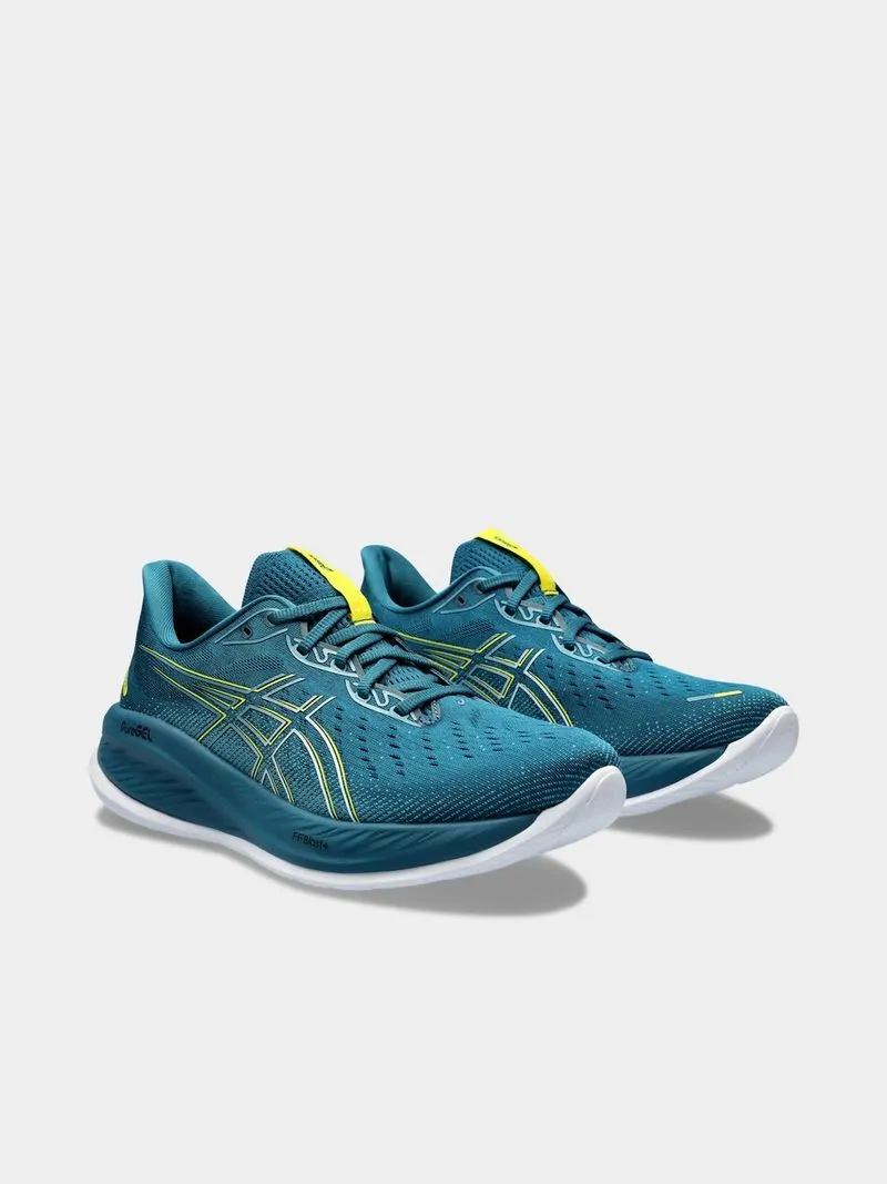 Mens Asics Gel-Cumulus 26 Teal/Yellow Running Shoes