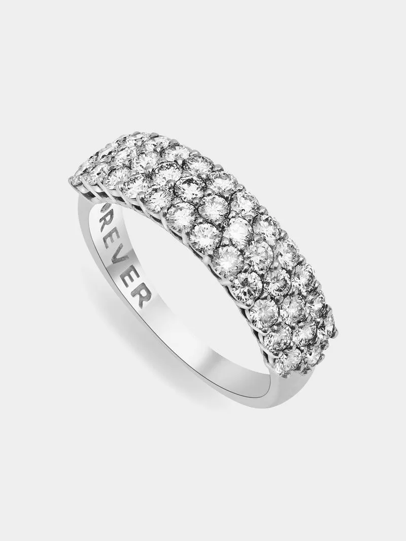 White Gold 1.25ct Diamond Glittering Rows Band