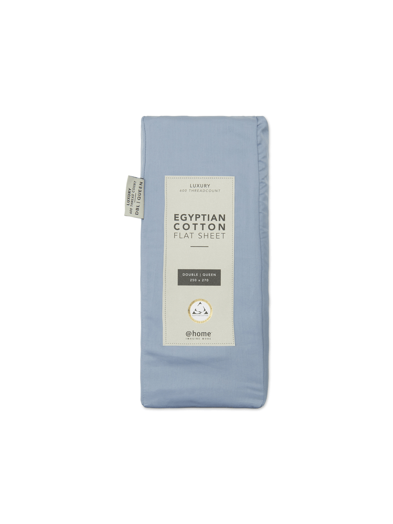 Gold Seal Certified Egyptian Cotton 600 Thread Count Flat Sheet Tiffany Blue