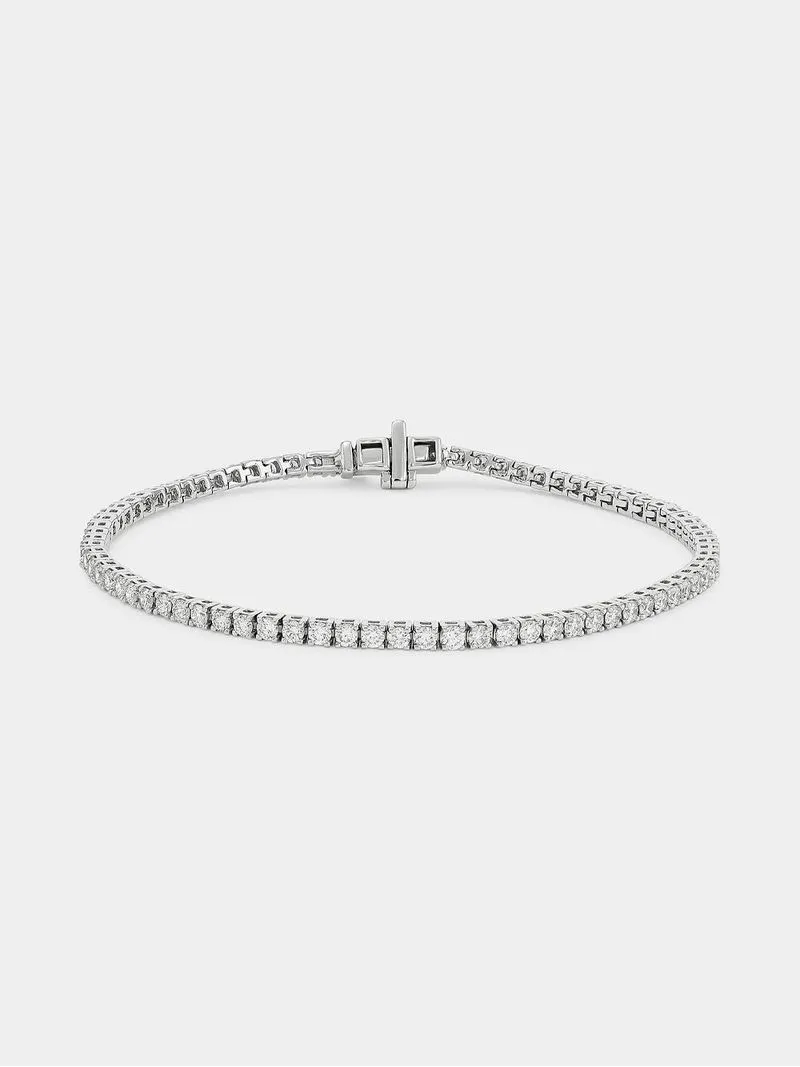 White Gold 2.5ct Lab Grown Diamond Women’s Tennis Bracelet