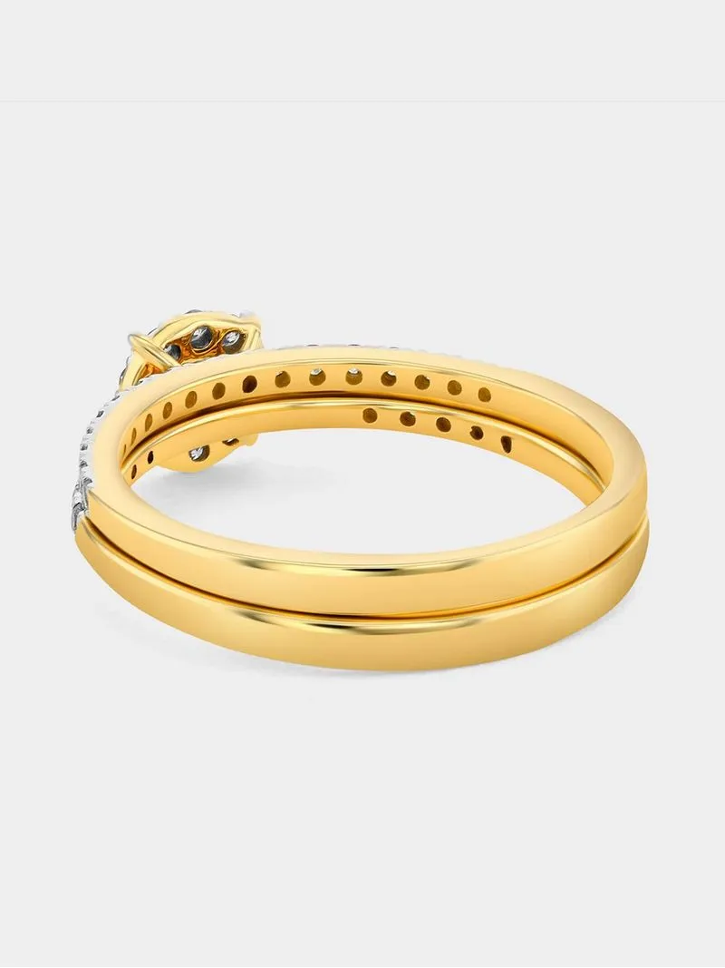 Yellow Gold 0.50ct Diamond Solitaire Illusion Twinset Ring