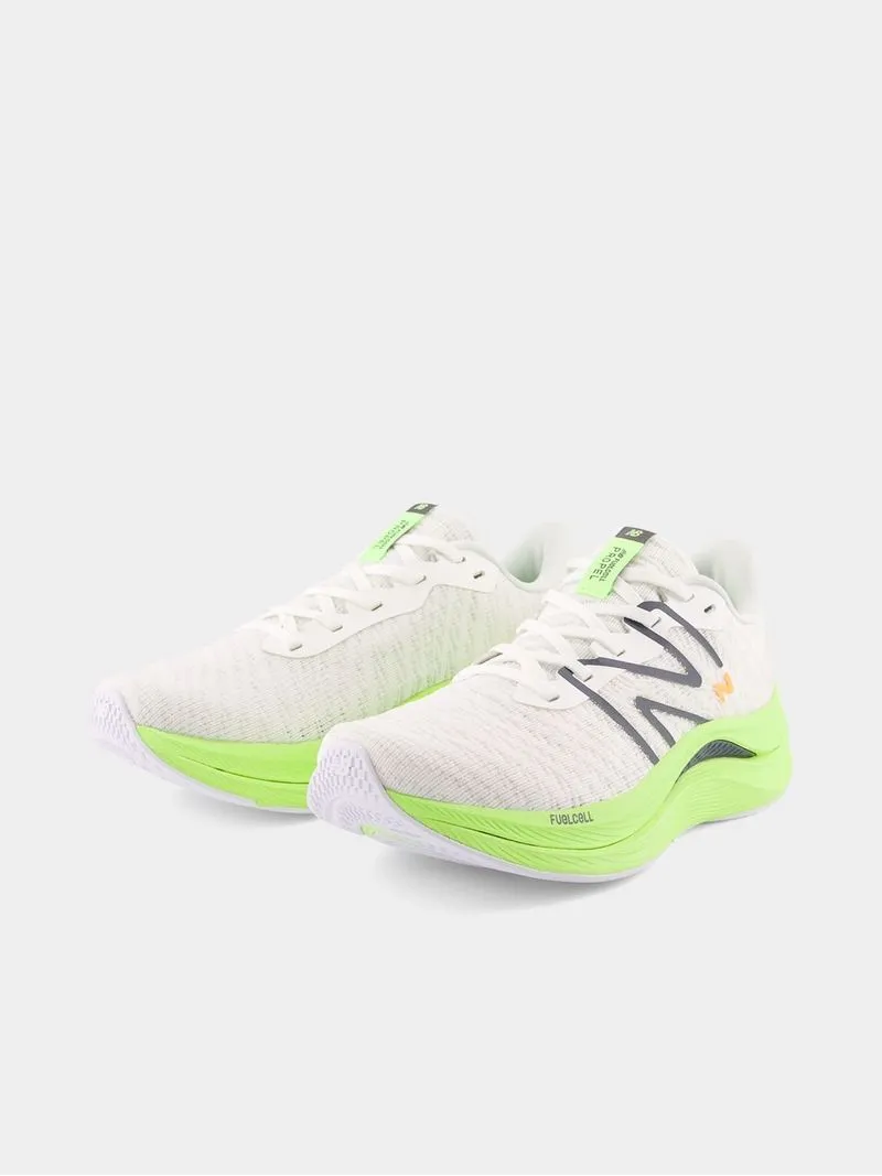 Womens New Balance Fuelcell Propel v4 White/Lime Running Shoes