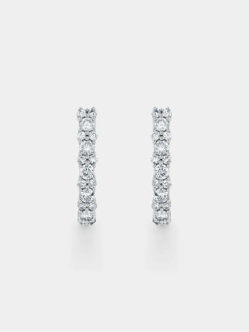 White Gold 0.50ct Diamond Women’s Hoop Earrings