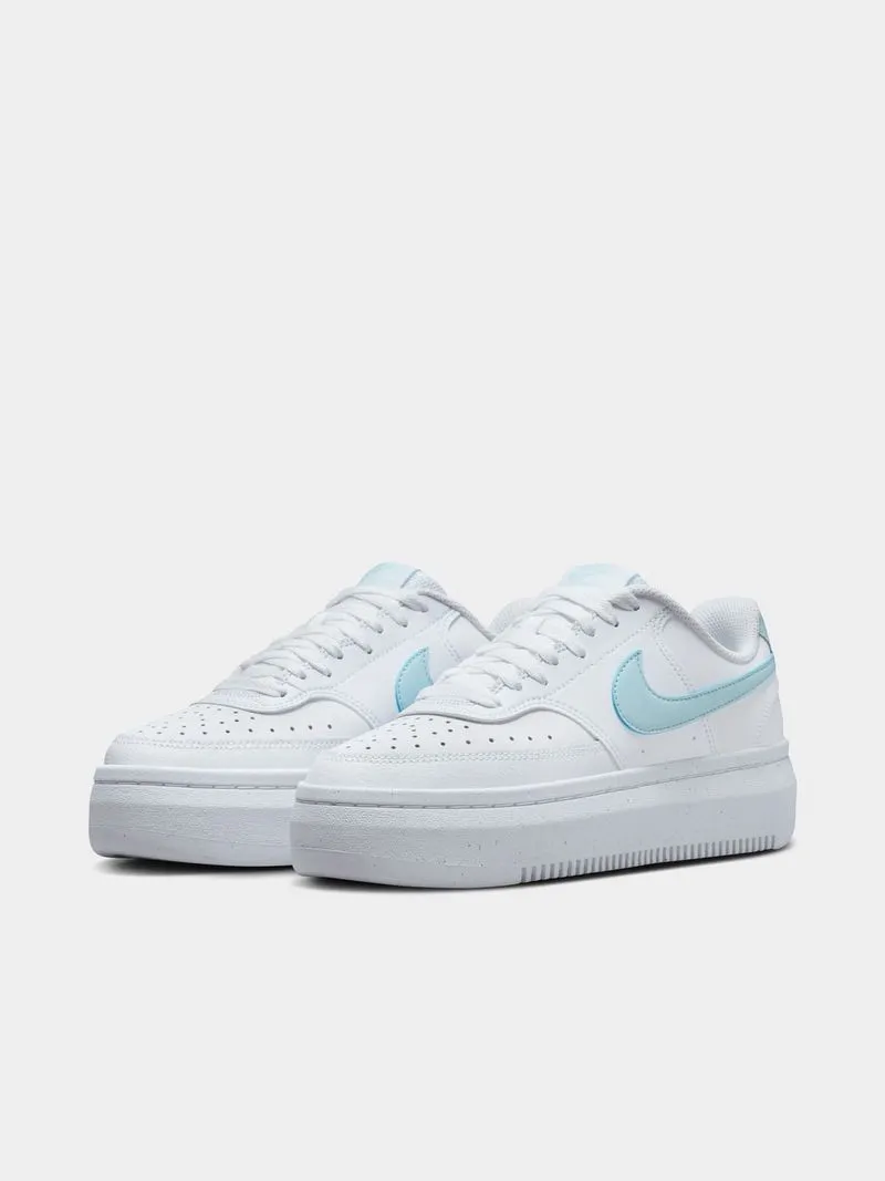 Womens Nike Court Vision Alta White/Glacier Blue Sneakers