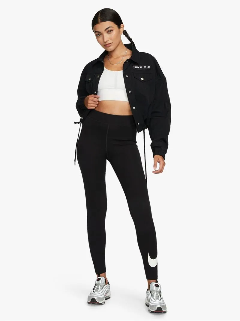 Women's Nike Sportswear Graphic High-Waisted Swoosh Black Tights