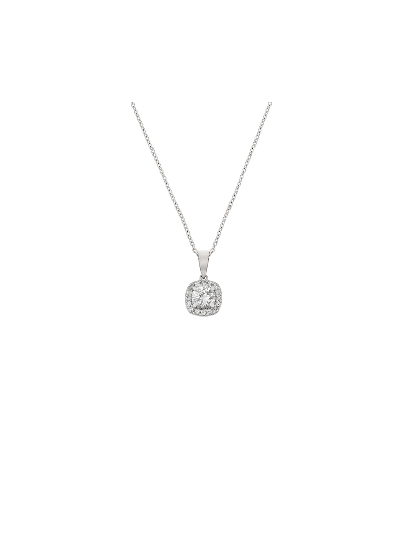 Sterling Silver Cubic Zirconia Women's April Birthstone Pendant Necklace
