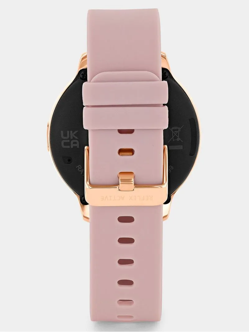 Reflex Active Series 14 Rose Plated Stainless Steel Pink Silicone Smart Watch