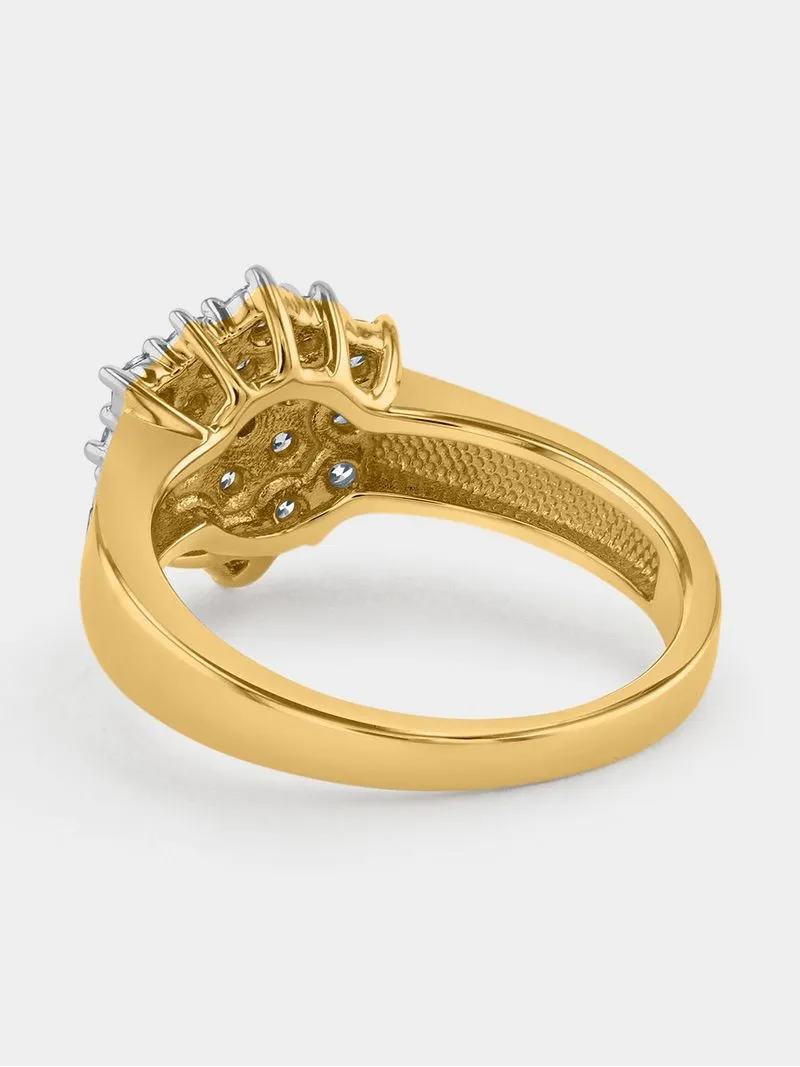 Yellow Gold 0.90ct Diamond Women’s Cluster Ring