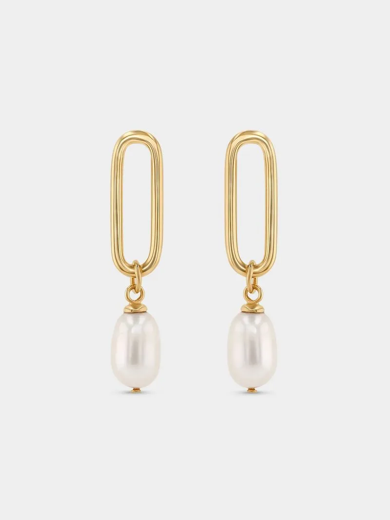 Sterling Silver Baroque FWP Drop Earrings, Pearl Jewelry