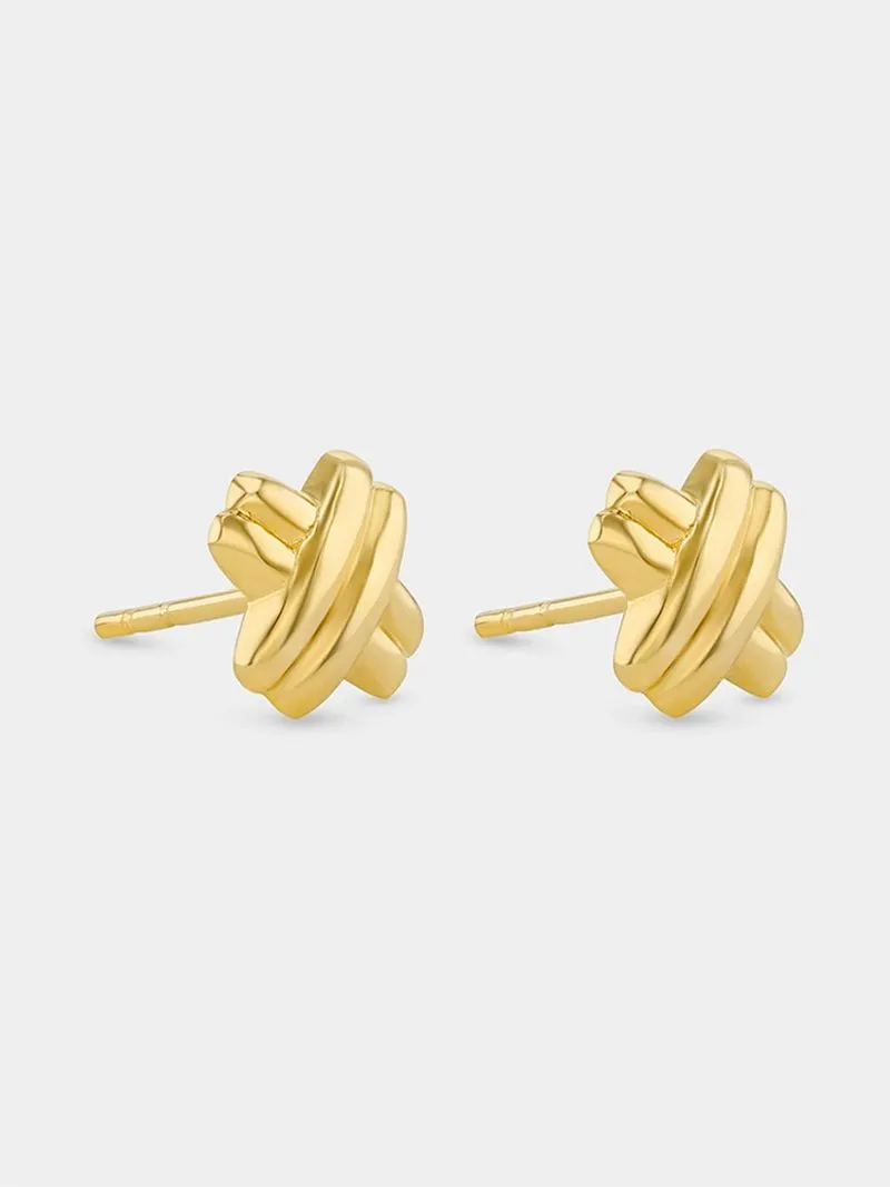 Rose Gold Plated Women’s Double Kiss Stud Earrings