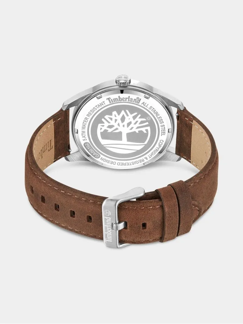 Timberland Northbridge Stainless Steel Navy Dial Brown Leather Watch