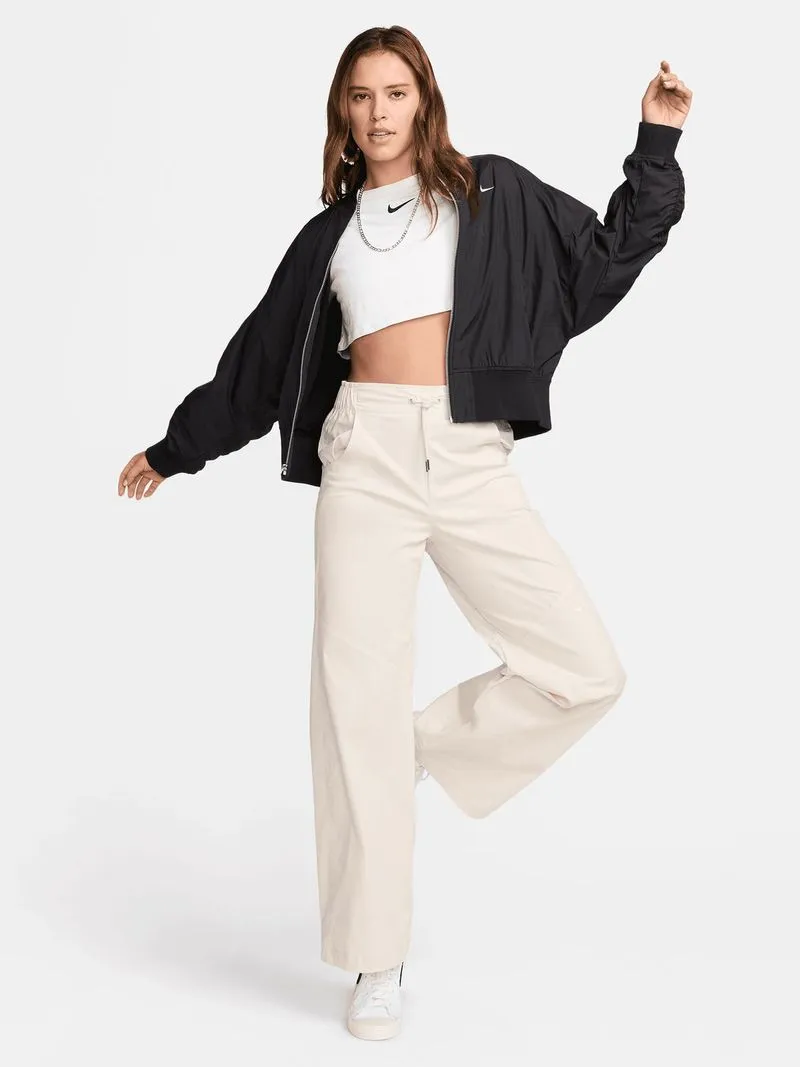 Nike Women's Essential Oversized Black Bomber Jacket