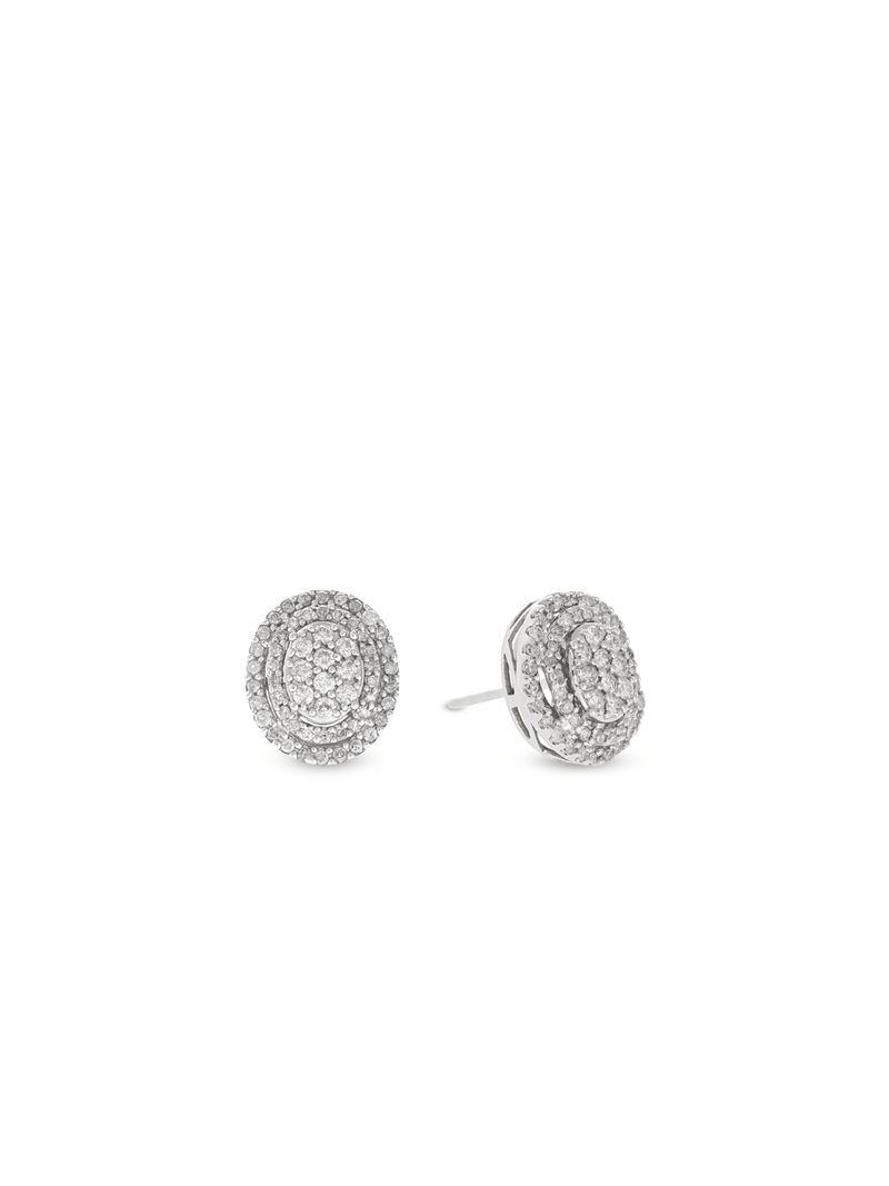 9ct Yellow Gold & 0.50ct Diamond Oval Stud Earrings