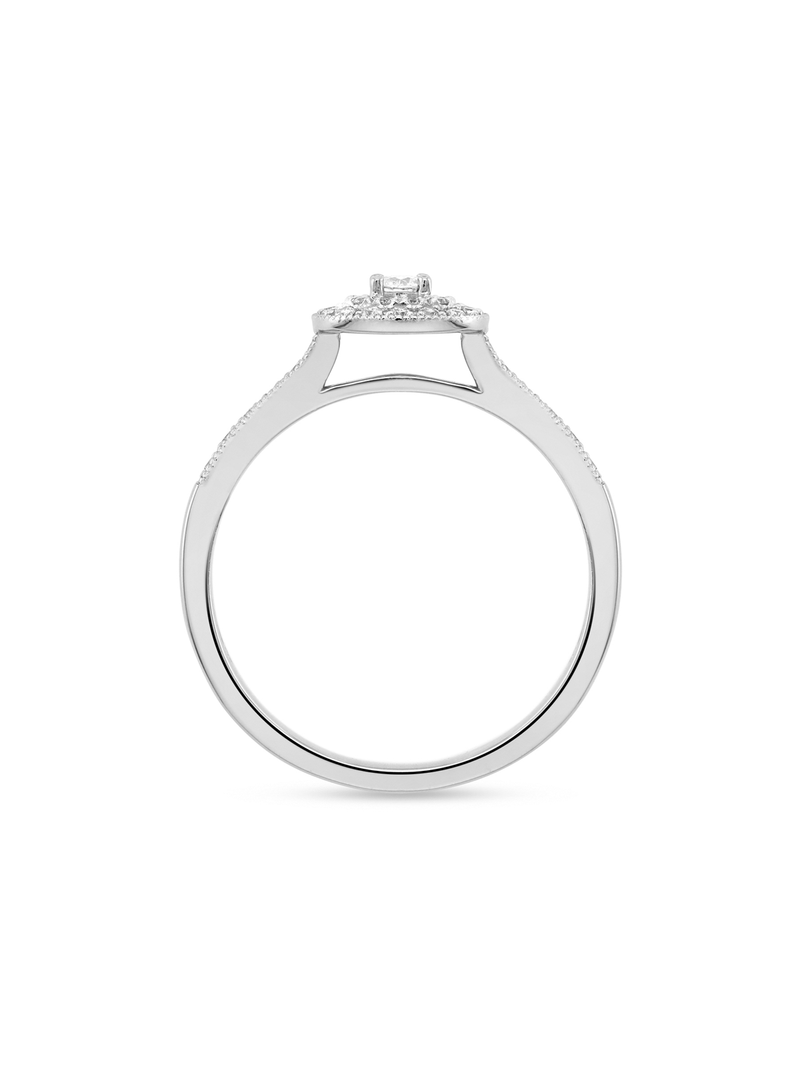 9ct White Gold & 0.37ct Diamond Petite Cushion Twinset Ring