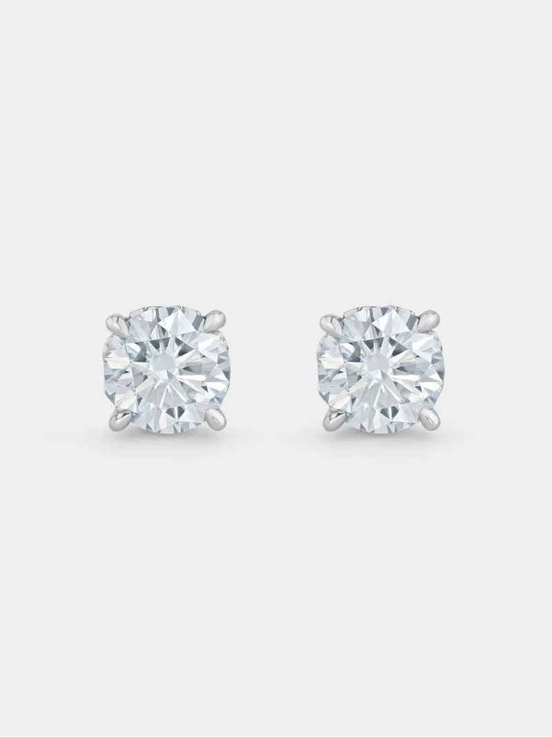 Gert Johan Coetzee White Gold Moissanite Love Generation Round Stud Earrings