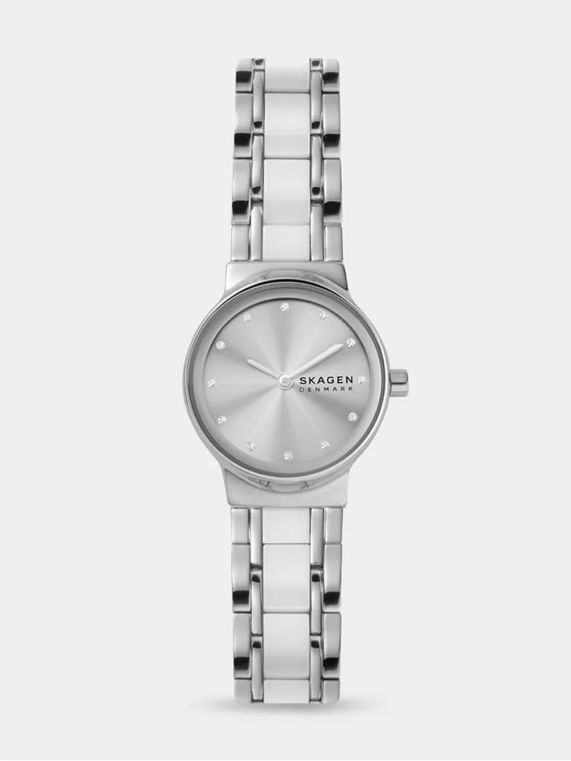 Skagen Women's Freja Lille Silver Plated Stainless Steel & Ceramic Bracelet Watch
