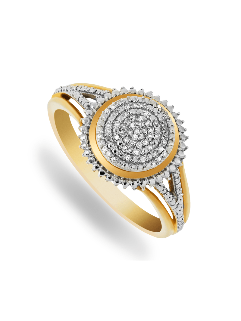 9ct Yellow Gold 0.11ct Diamond Round Ring
