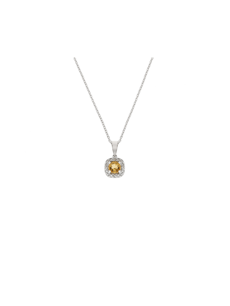 Sterling Silver Cubic Zirconia Women's November Birthstone Pendant Necklace