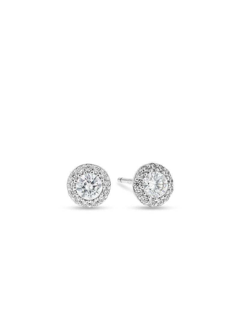 Sterling Silver Cubic Zirconia Petite Stud Earrings