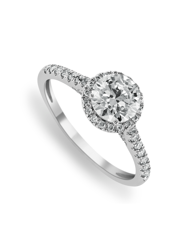 White Gold 1.25ct Lab Grown Diamond halo ring