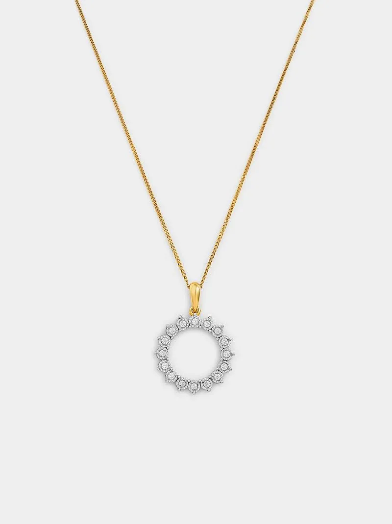 Yellow Gold 0.15ct Diamond Circle Pendant
