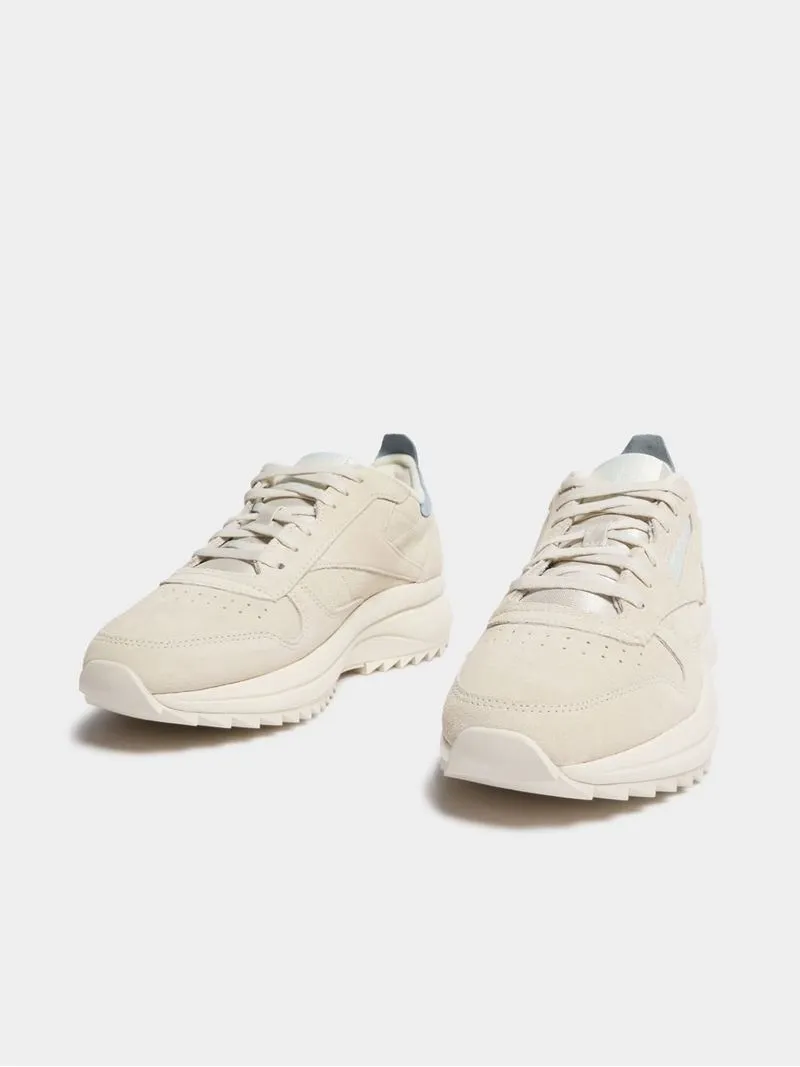 Reebok Women's Classic Leather SPnExtra Beige/Blue Sneaker