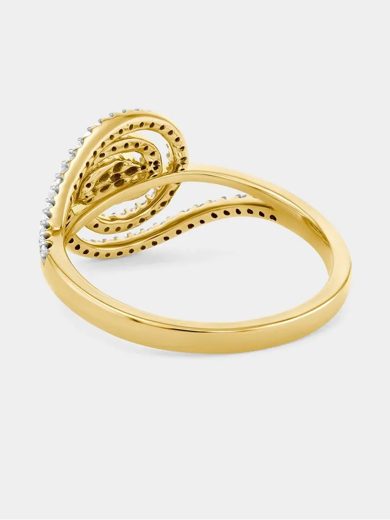 Yellow Gold 0.25ct Diamond Women’s Swirl Ring
